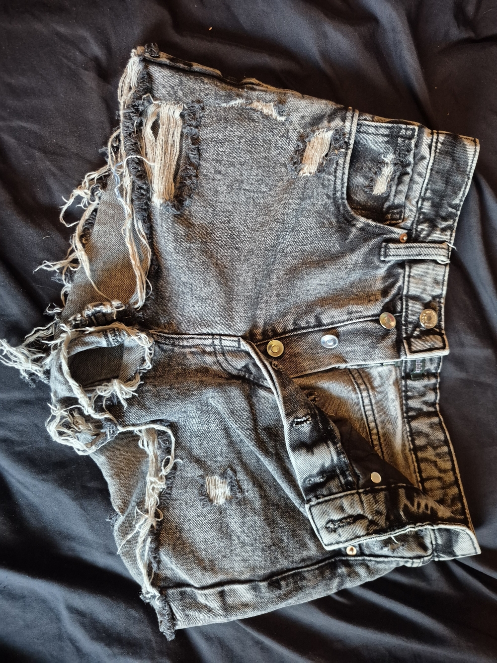 wild fable Black Distressed High-Rise Jean Shorts
